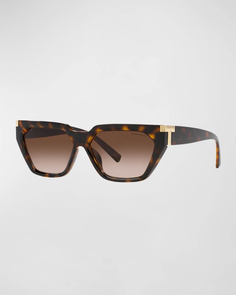 T-Logo Propionate Plastic Cat-Eye Sunglasses