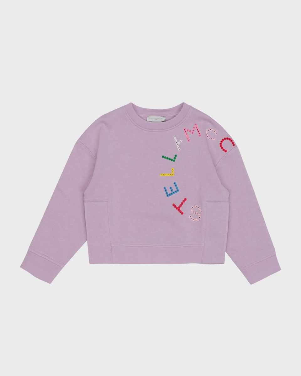 Girl's Sweatshirt W/ Classic Logo-Print, Size 4-10