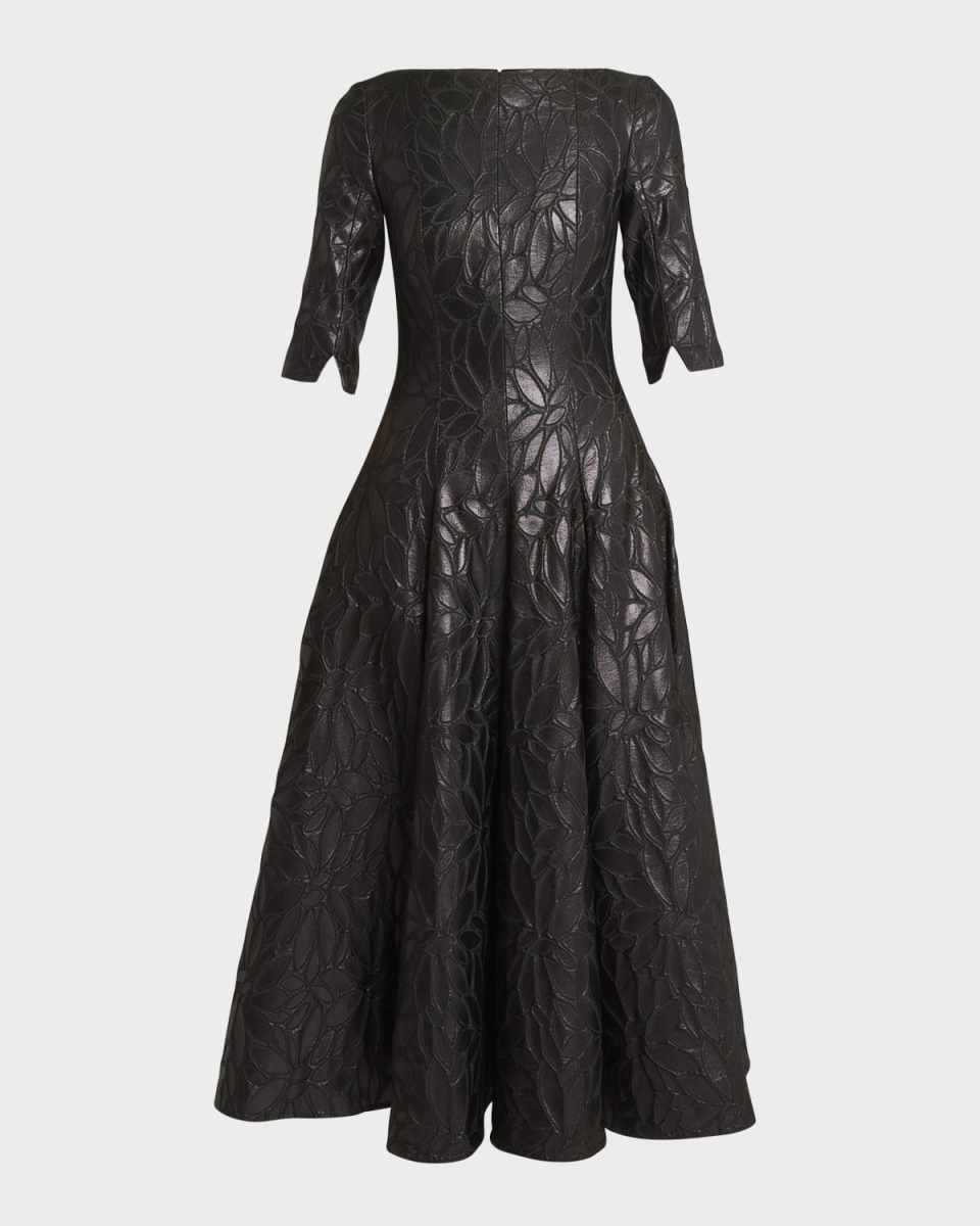 Daisy Jacquard Fit-Flare Midi Dress