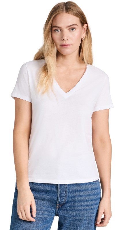 Vince Essential V Neck Tee Black