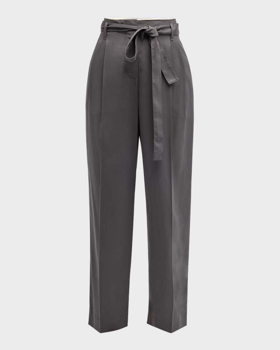 Lonan Pintuck Silk Pants