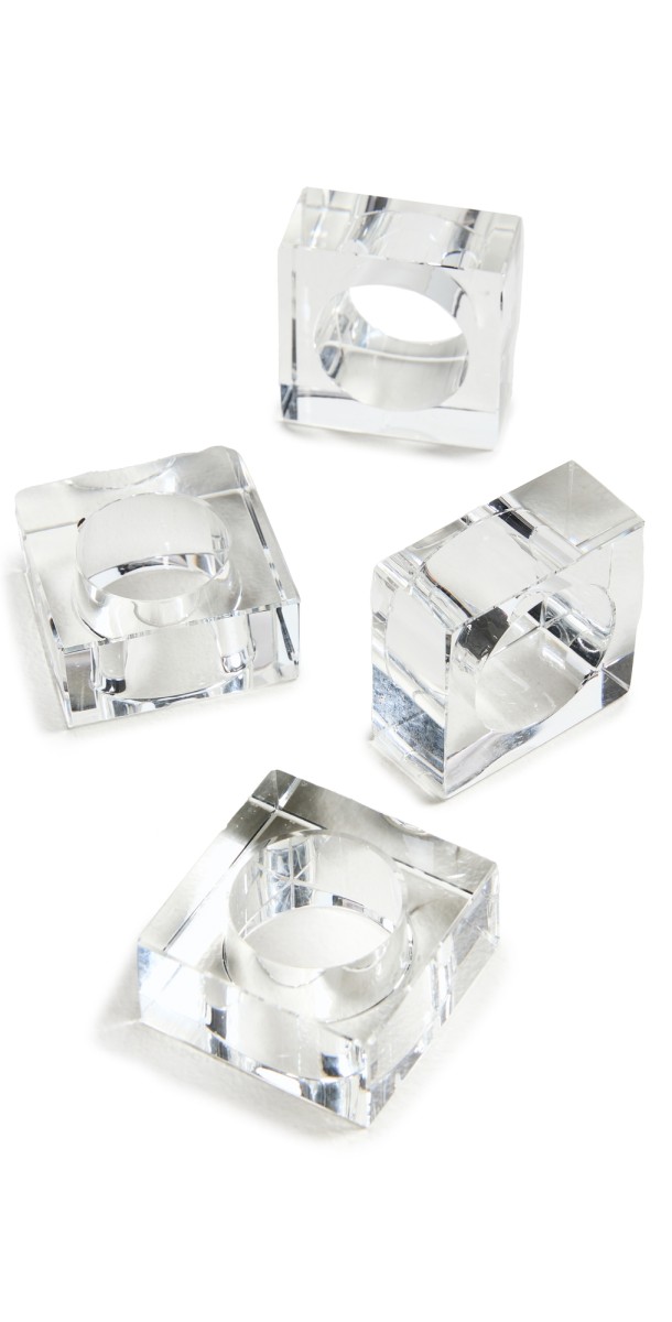 Tizo Design Crystal Napkin Rings Set Clear