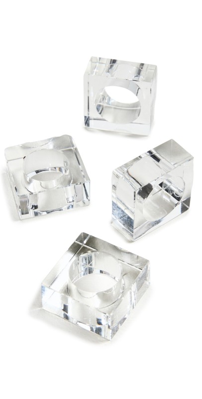Tizo Design Crystal Napkin Rings Set Clear