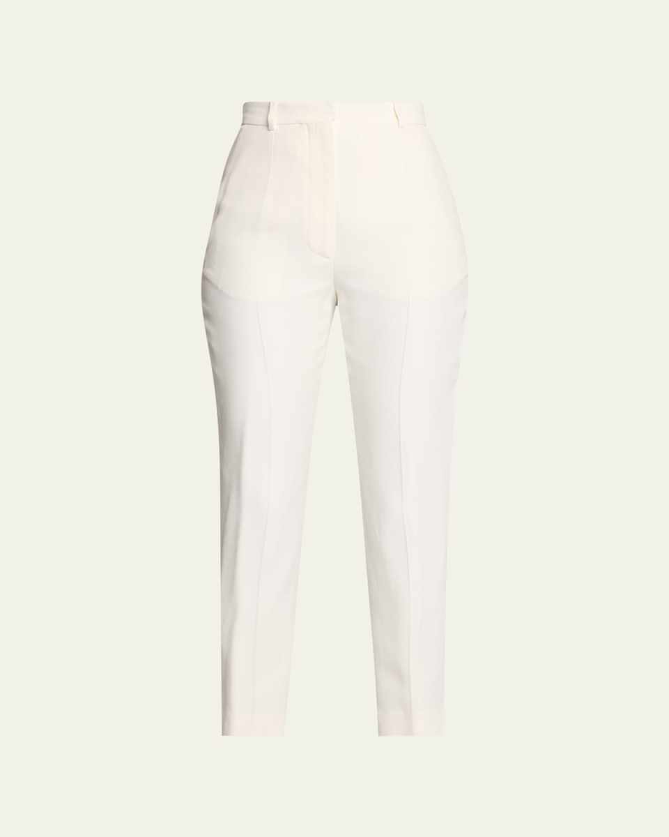 High-Waist Crop Cigarette Trousers