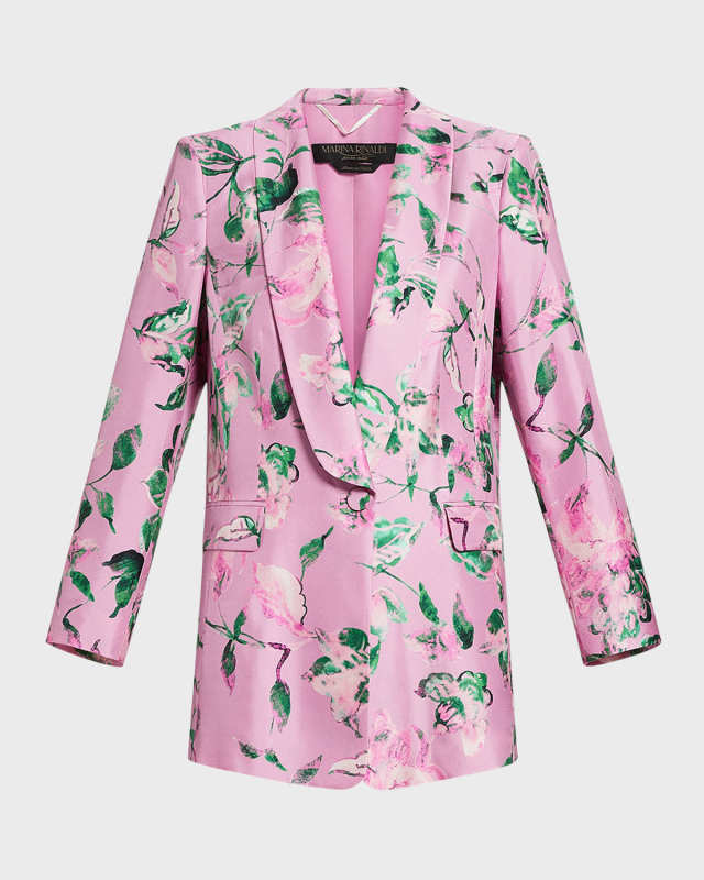 Plus Size Onore Floral-Print Silk Jacket