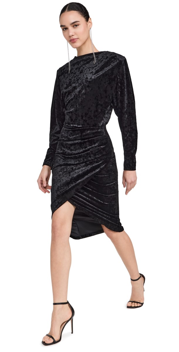 Isabel Marant Étoile Hadley Velvet Dress Black