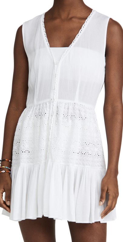 Playa Lucila Eyelet Mini Dress White