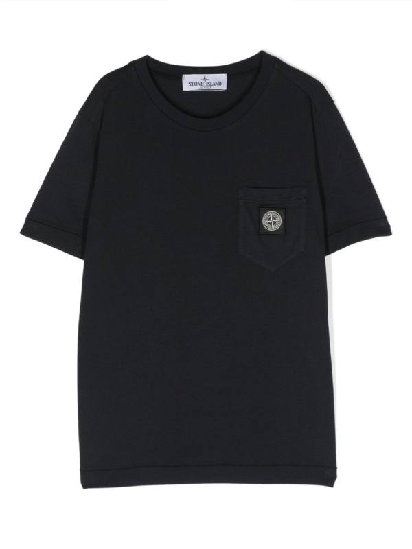 Compass-patch cotton T-shirt