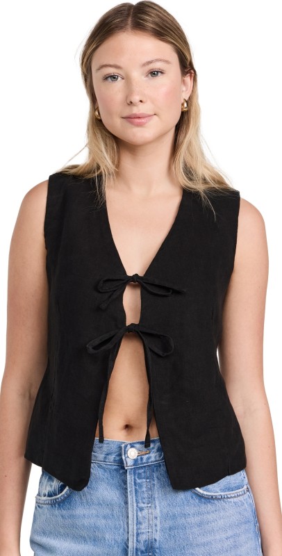 DL1961 Zia Vest Black Linen (Linen)