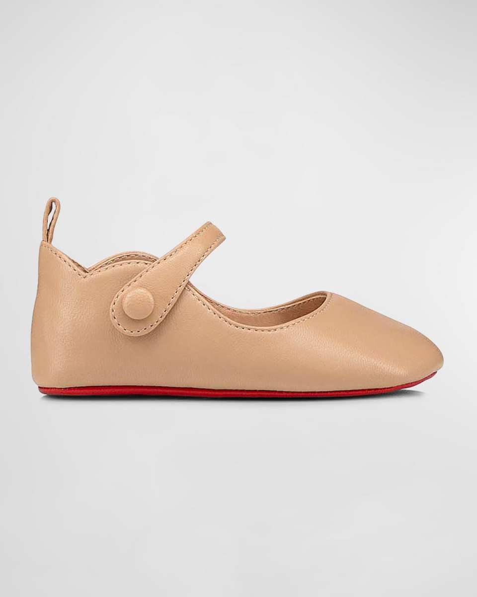 Girl's Love Chick Nappa Leather Ballerina Shoes, Baby
