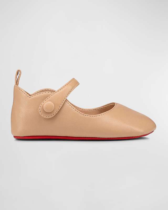 Girl's Love Chick Nappa Leather Ballerina Shoes,