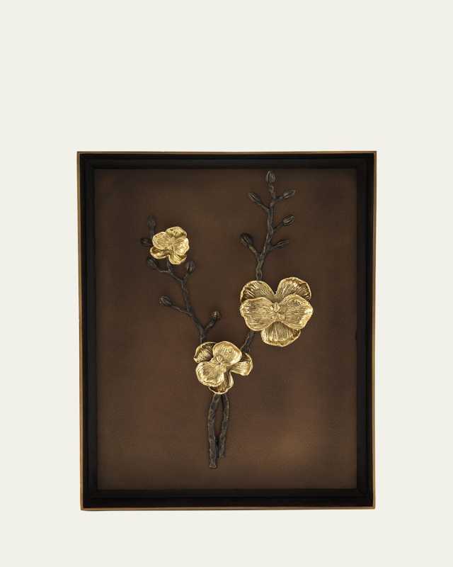 Gold Orchid Shadow Box