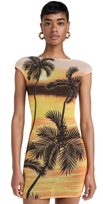AFRM Mabel Mini Dress Sunrise Palms