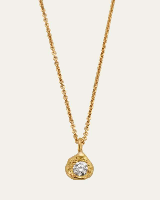 Iman 18K Solid Yellow Gold Necklace with Top Wesselton VVS Diamond