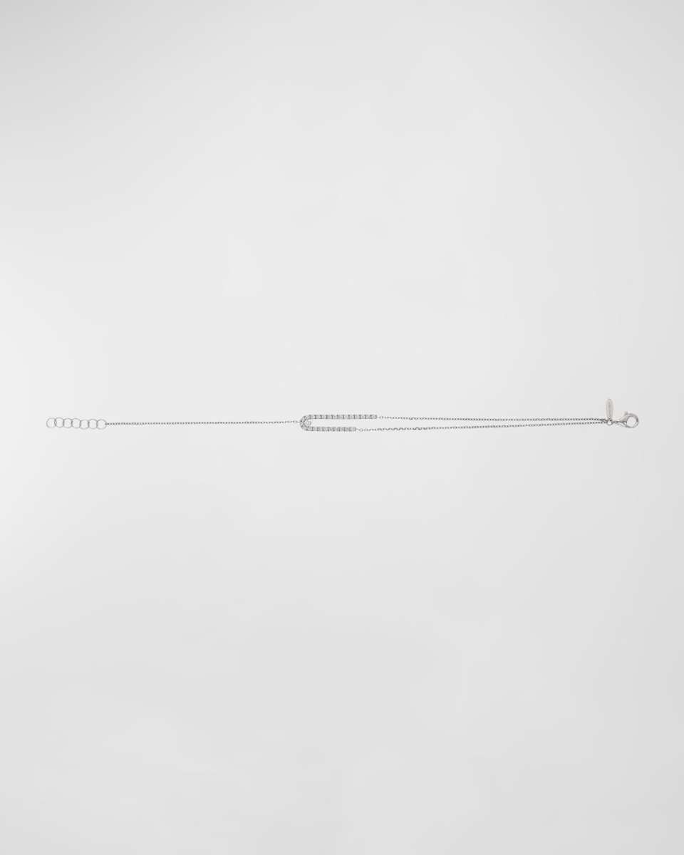 18K White Gold Soft Bracelet with Diamonds