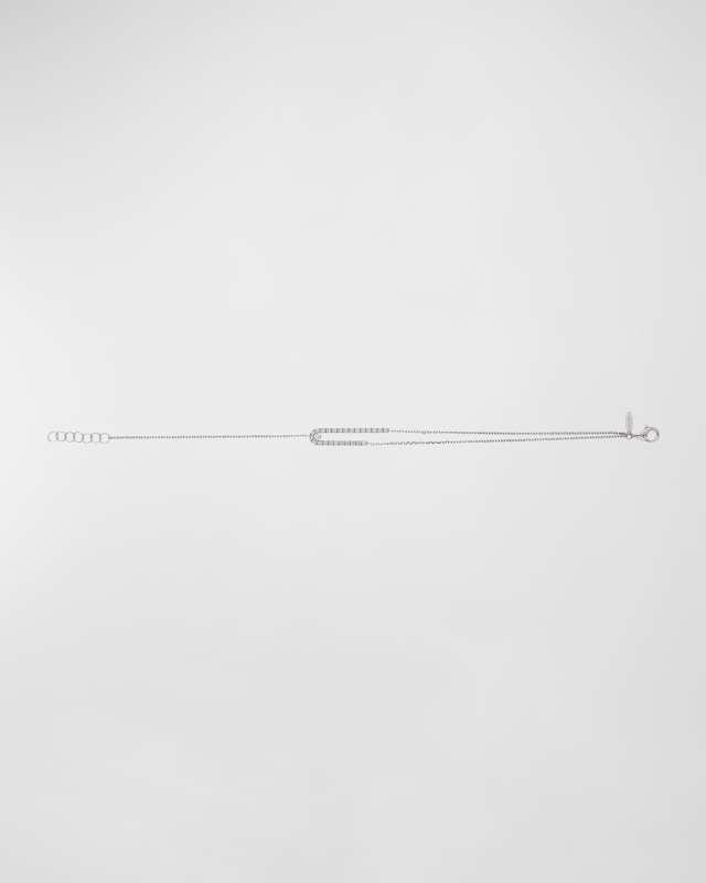 18K White Gold Soft Bracelet with Diamonds