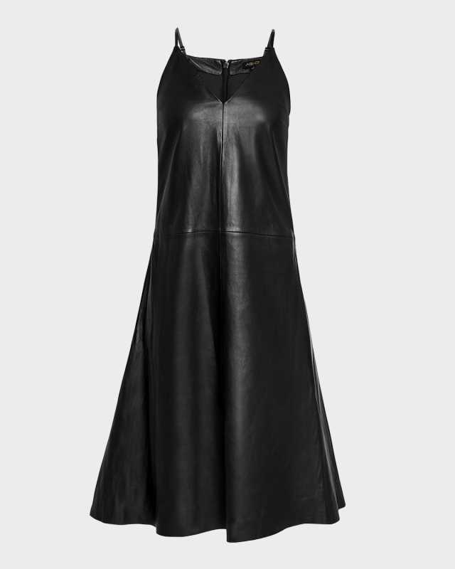 Kat Upcycled Leather Slip Dress