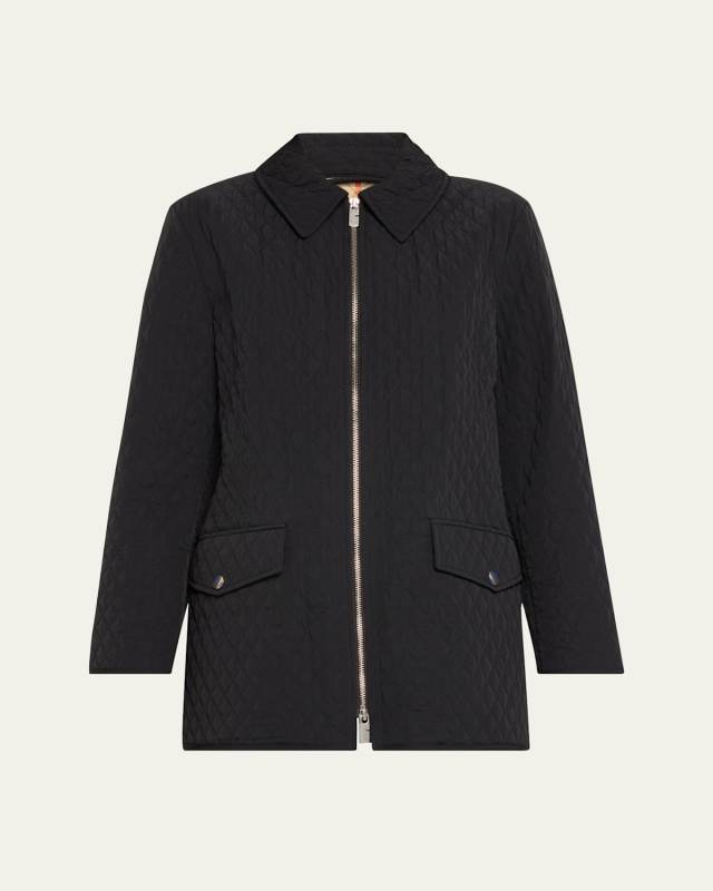 Quilted Nylon Shirt Jacket