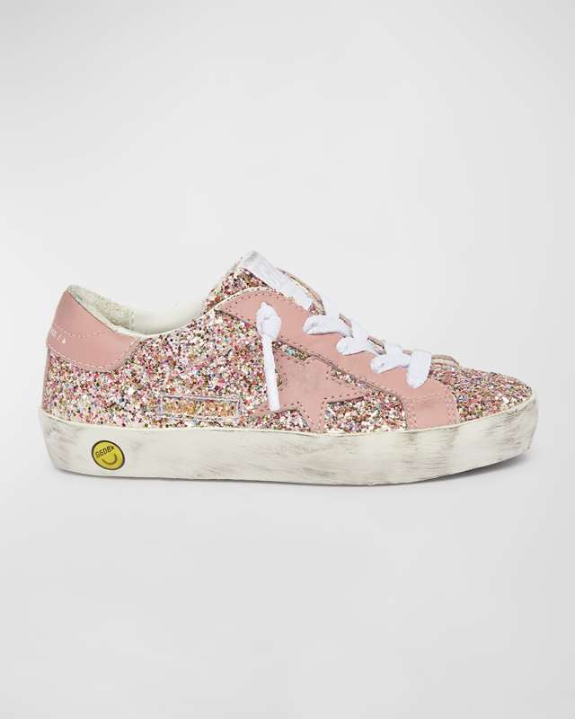 Girl's Superstar Glitter Low-Top Sneakers, Toddler/Kids