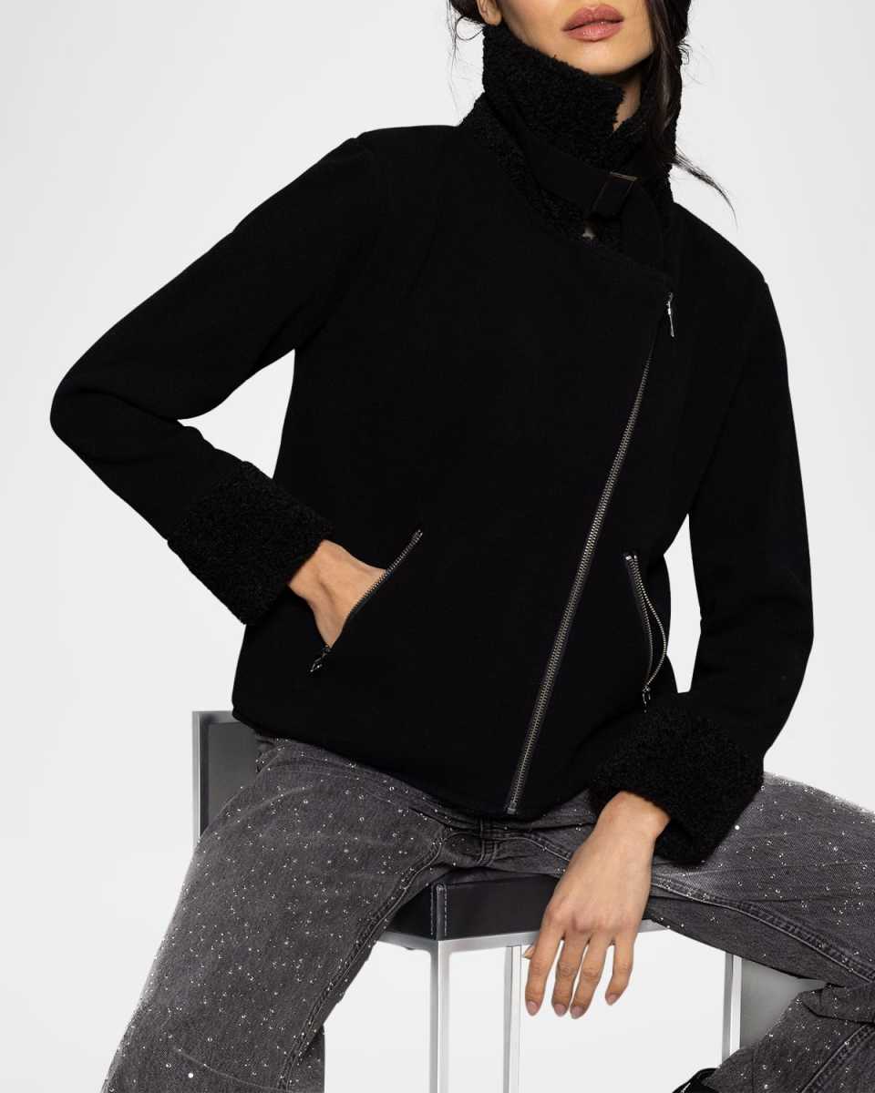 No Limits Faux Sherpa-Lined Knit Jacket
