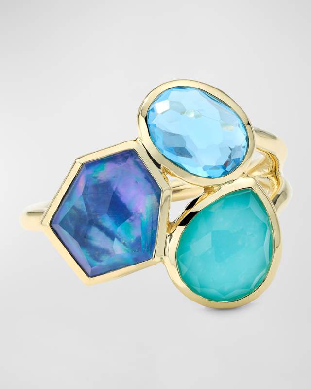 18K Rock Candy Small 3-Stone Cluster Ring in Waterfall, Size