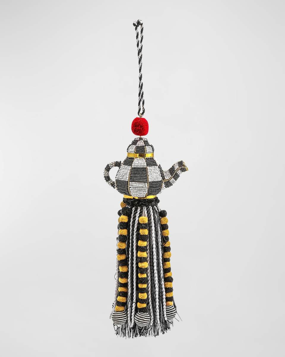 Courtly Check Tea Kettle Beaded Tassel