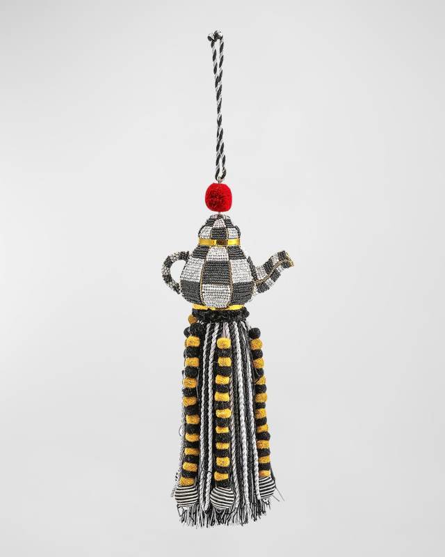 Courtly Check Tea Kettle Beaded Tassel