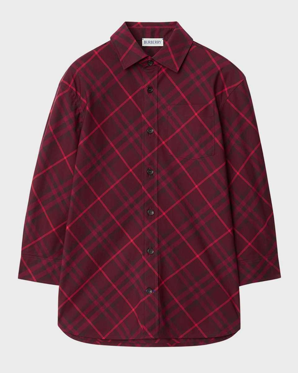 Boy's Angelo Bias Check Shirt, Size 6M-2T