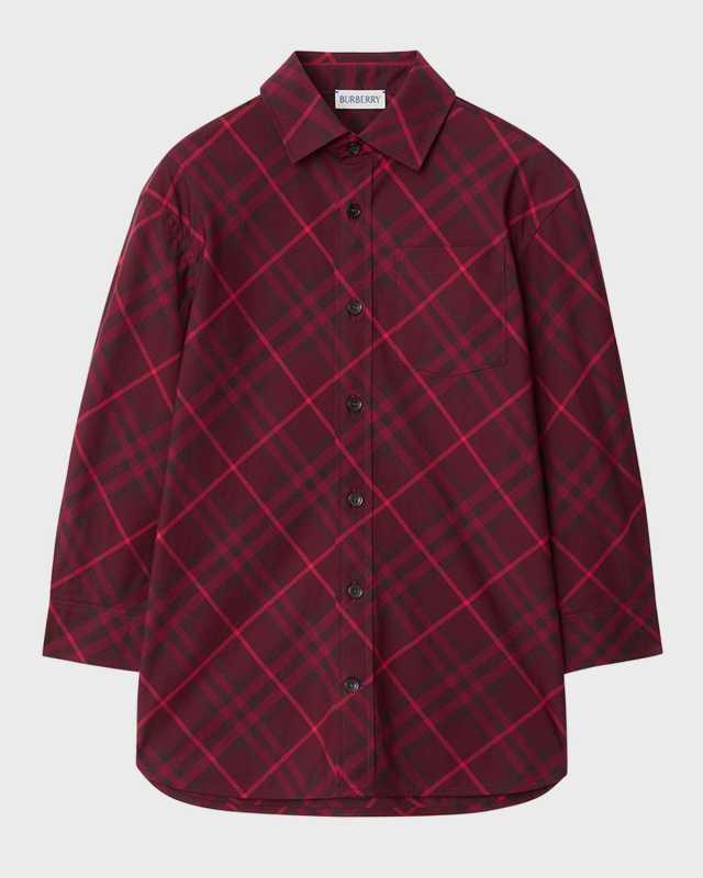 Boy's Angelo Bias Check Shirt, Size 6M-2T