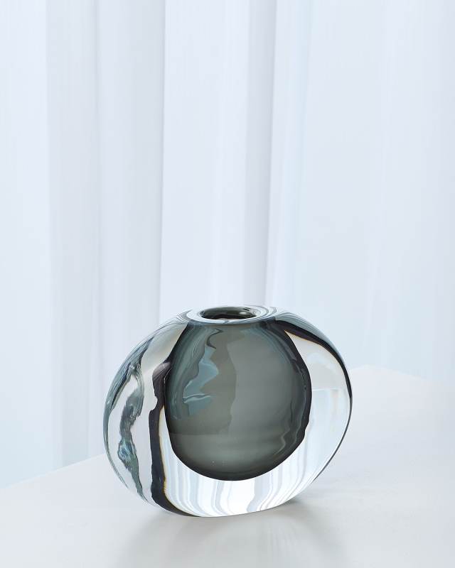 Off Set Round Vase - Gray