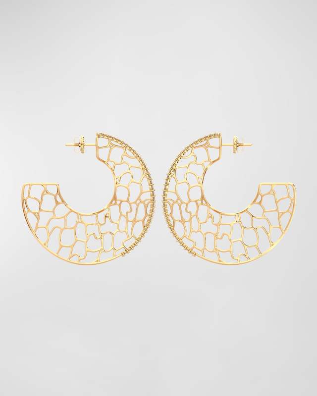Large Canyon Diamond Hoop Earrings