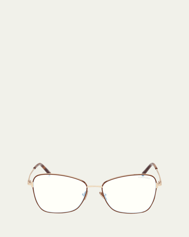 Blue Filtering Metal & Acetate Butterfly Glasses