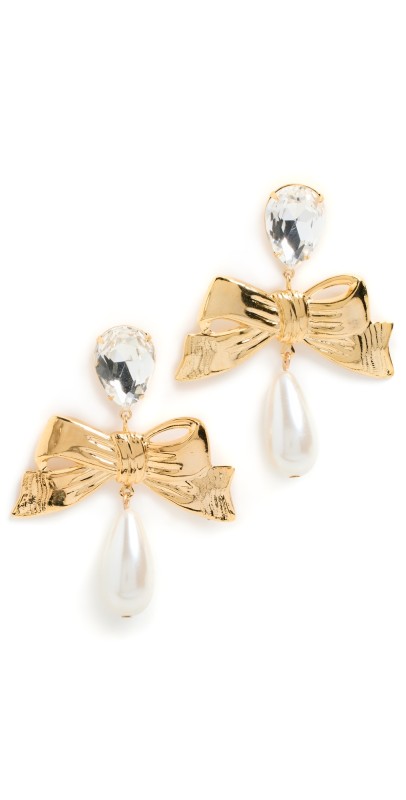 LELET NY Stella Pearl Clip Earrings Gold/Pearl