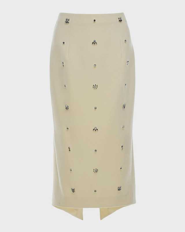 Thalia Crystal Midi Skirt
