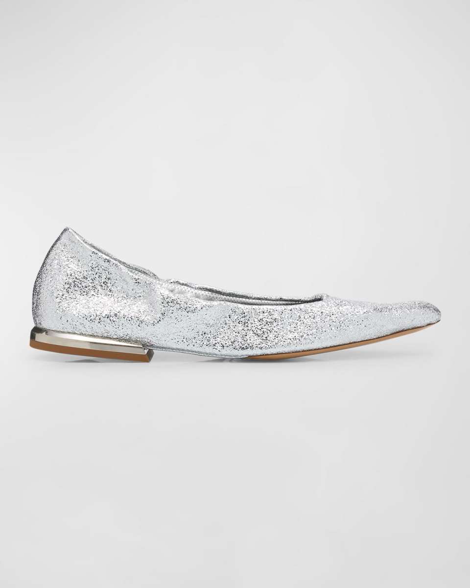 Glitter Point-Toe Ballerina Flats