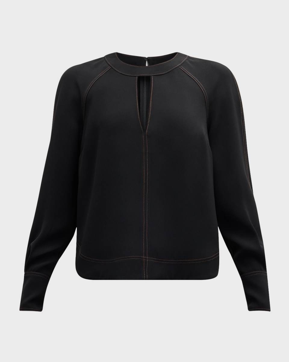 Tena Long-Sleeve Cut-Out Top