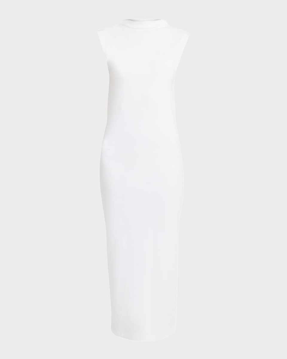 Rose Ribbed Cotton Maxi Dress