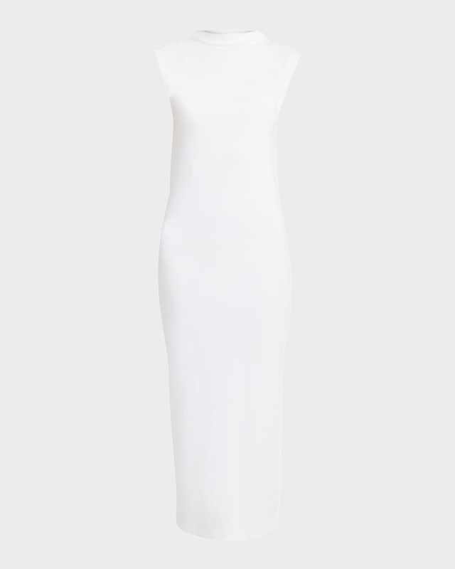 Rose Ribbed Cotton Maxi Dress