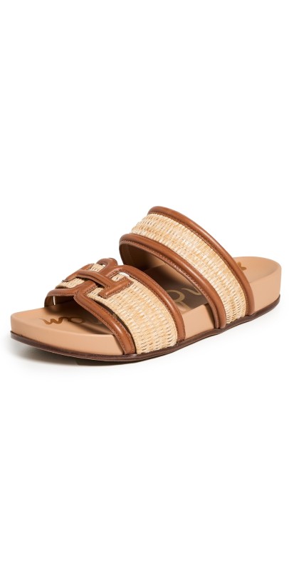 Sam Edelman Rowan Slides Dk Natural/Spiced Rum