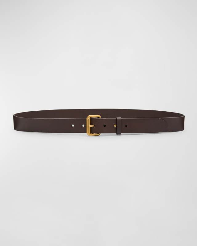 Motorcycle Grainy Leather Belt