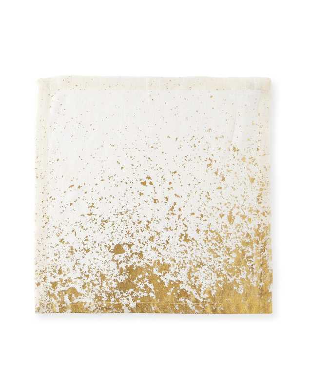 Metafoil Napkin, White/Gold