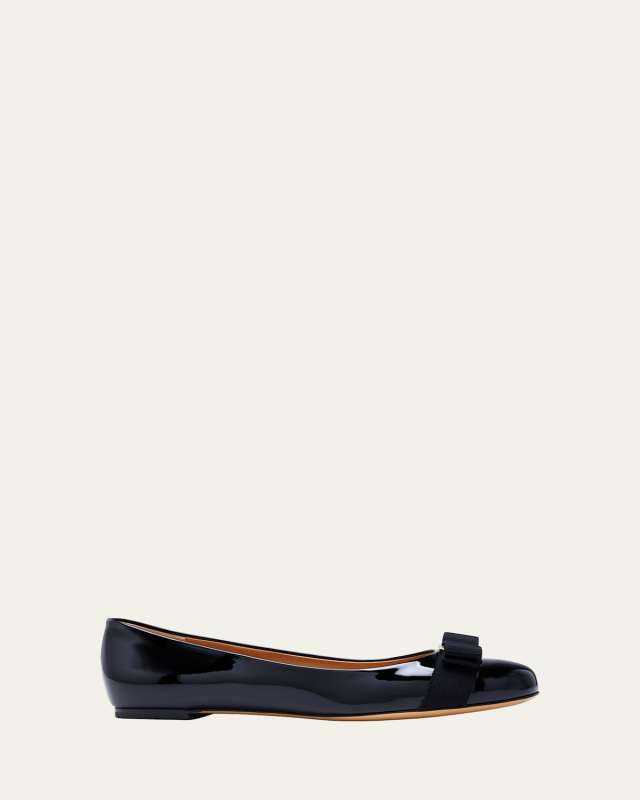 Varina Patent Leather Bow Ballerina Flats