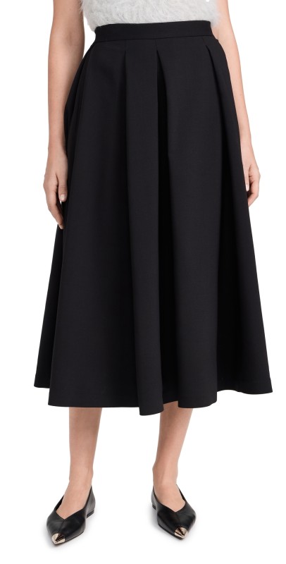 Theory Irregular Pleat Volume Skirt Black