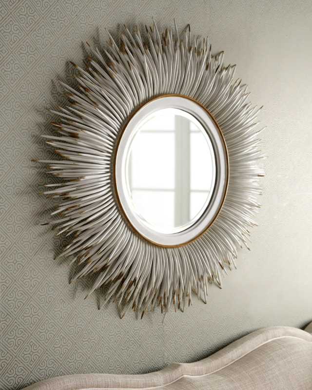White "Porcupine Quill" Mirror