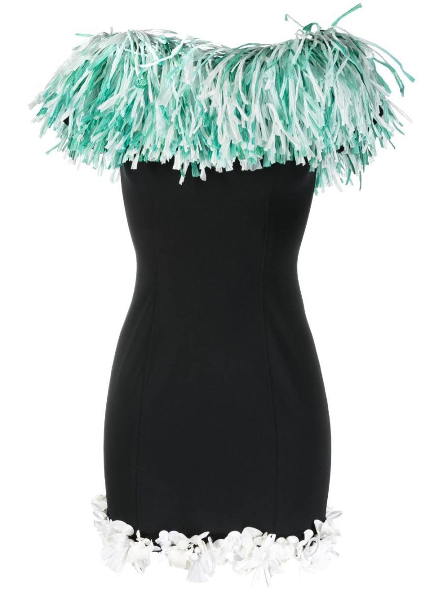 fringe-trim mini dress