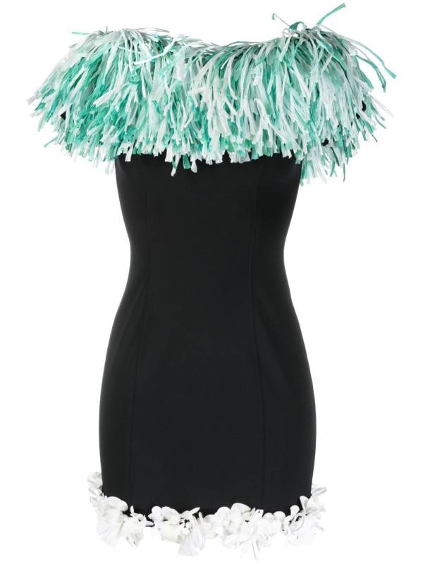 fringe-trim mini dress