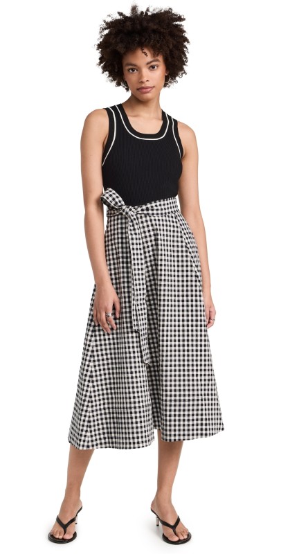 Tanya Taylor Devon Dress Black/Cream