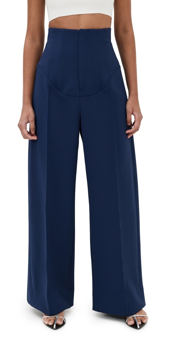 Rosie Assoulin Corset Pants Navy