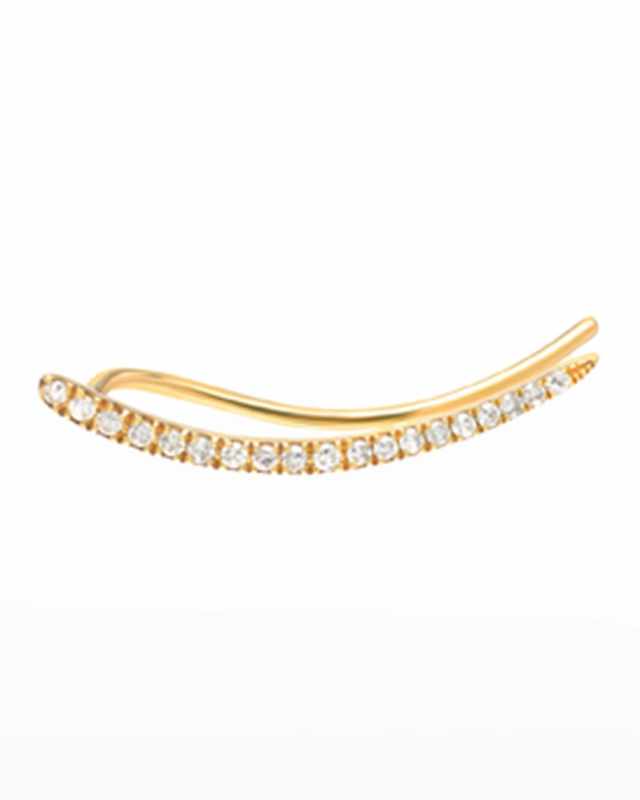 14k Diamond Bar Earring Crawler, Single