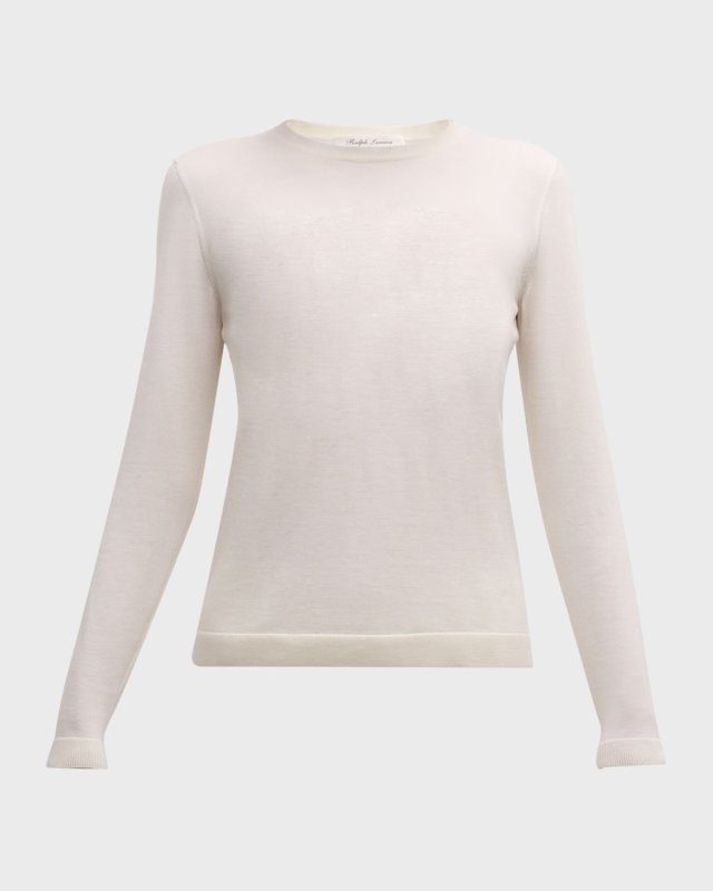 Cashmere Jersey Crewneck Sweater